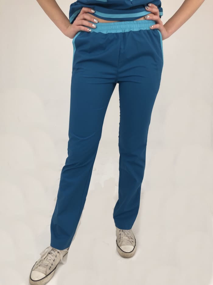 хирургические брюки со спандексом, хирургичка синего цвета, хирургические брюки синий цвет