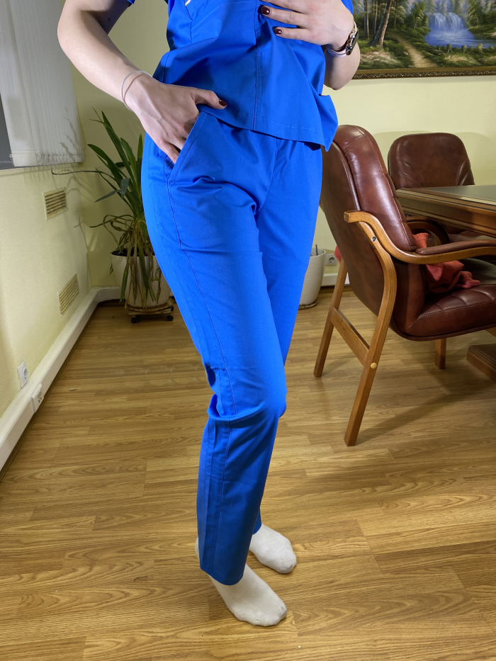 blue medical scrubs, blue scrubs, medical top with zipper, figured neck scrubs