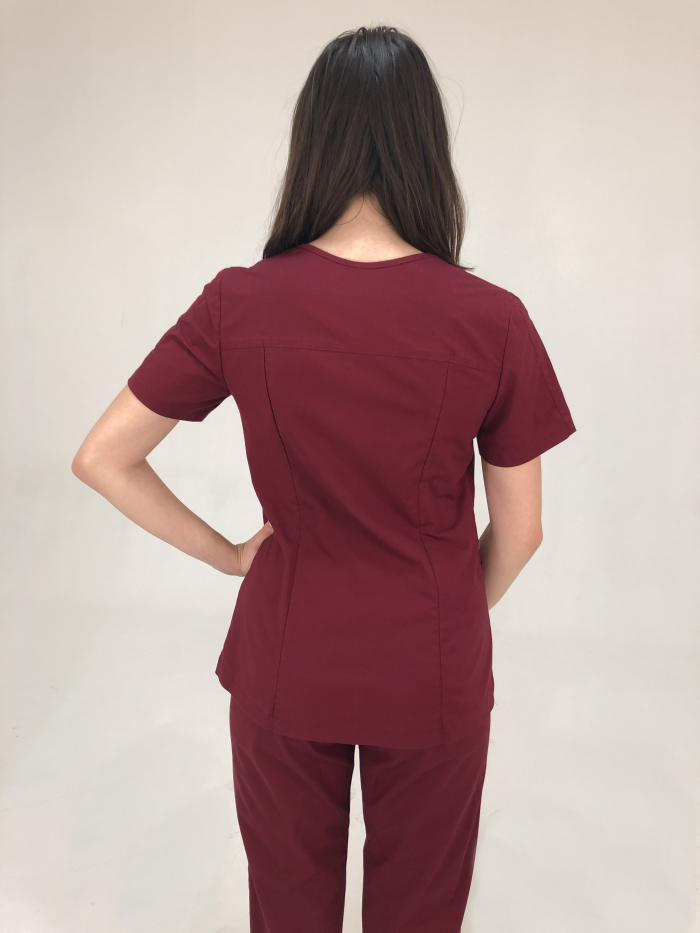 ship medical scrubs burgundy color, medical scrubs zipper