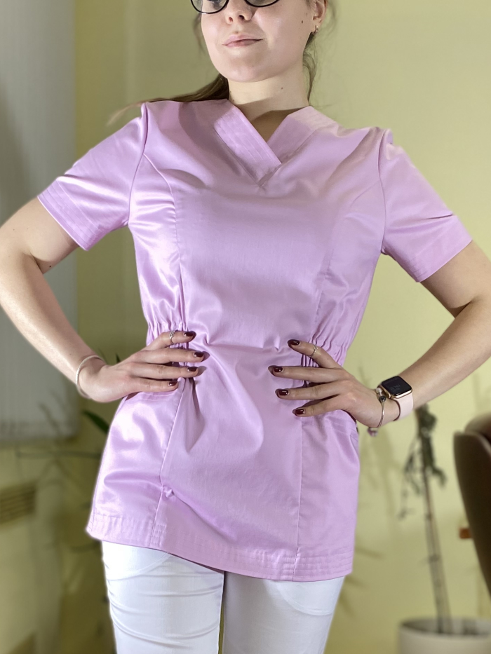 купить блузку хирургическую розовую, медицинская блузка розовая купить, купить розовый топ